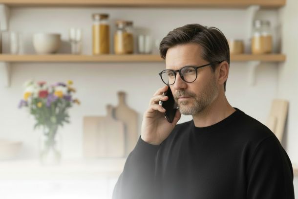 Mann am Telefon